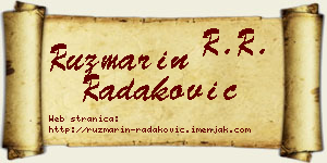 Ruzmarin Radaković vizit kartica
